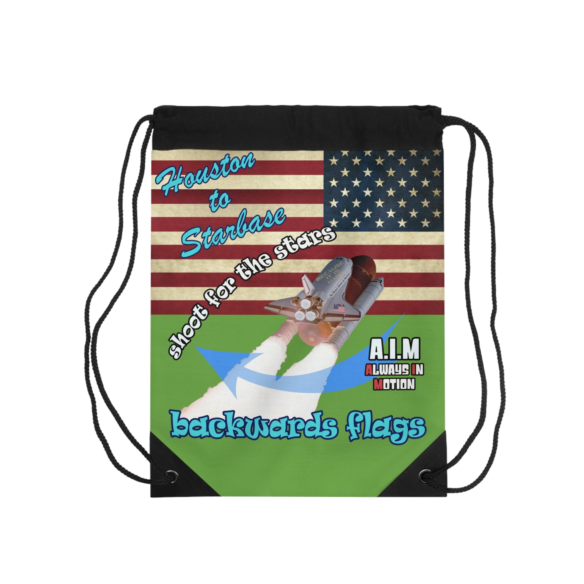 shoot for the stars - Drawstring Bag (green)