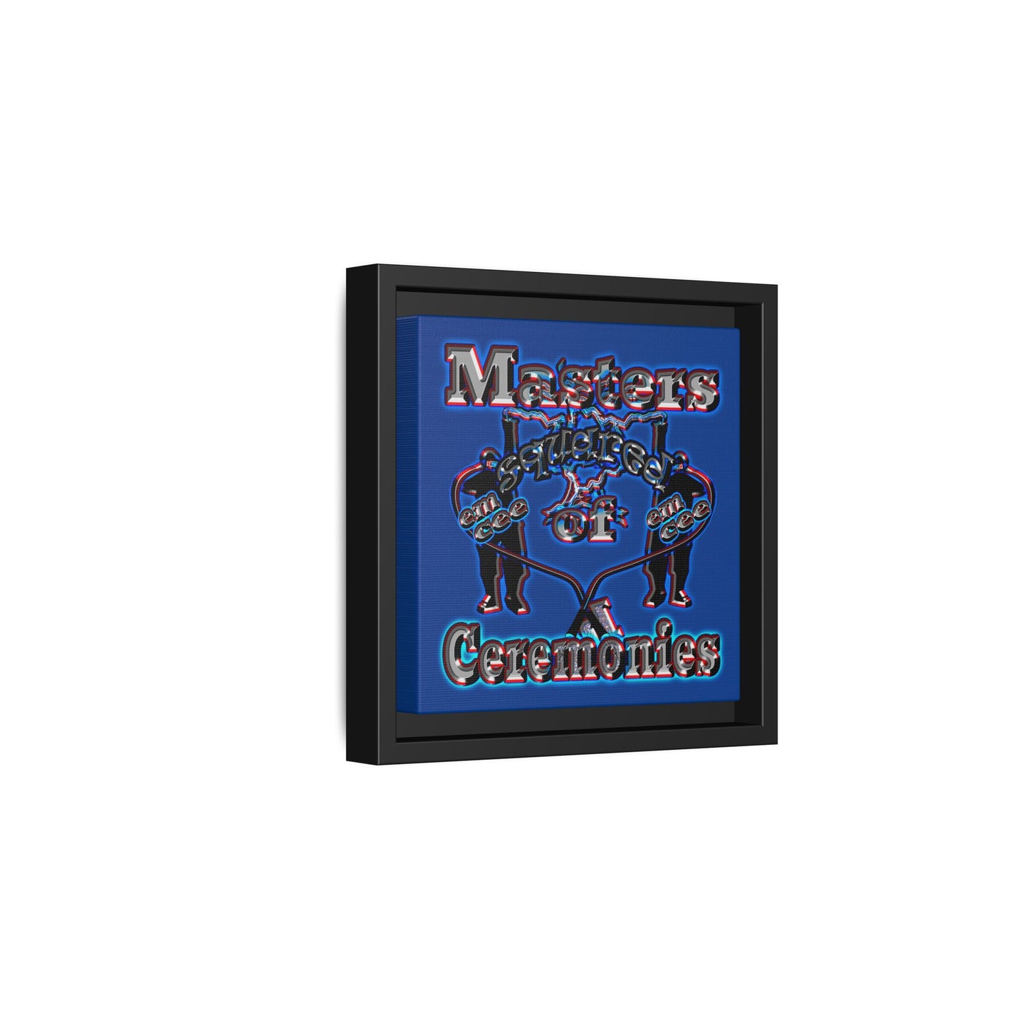 em cee squared - framed canvas art (dark blue)