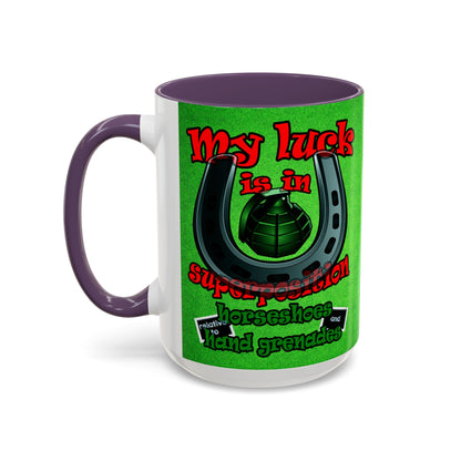 my luck - Accent Mug (green turf)