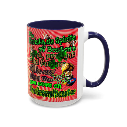 christmas spirits of boston - Accent Mug (yellow-orange wave)