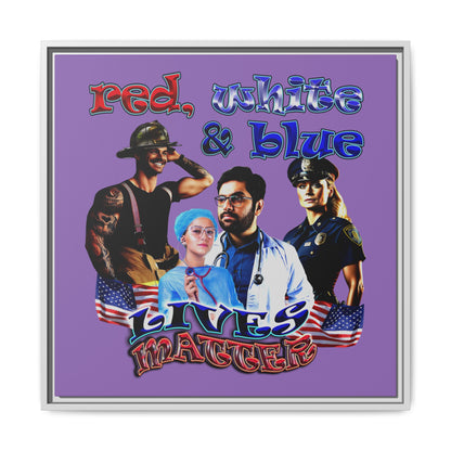 rw&b lives matter - framed canvas art (light purple)