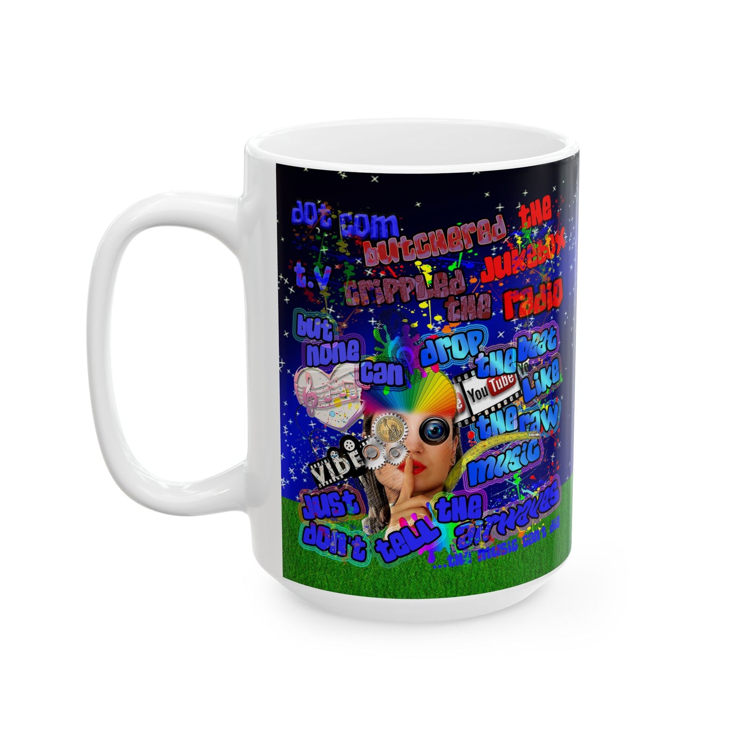 drop the beat - White Mug ('snoops' background)