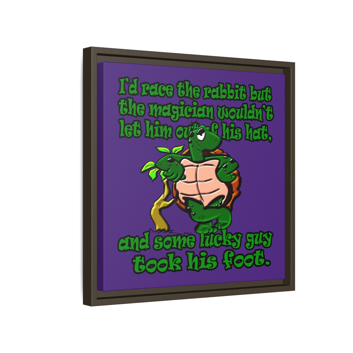 turtle race - framed canvas art (purple)