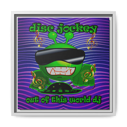 disc jockey - framed canvas art (purple wave)