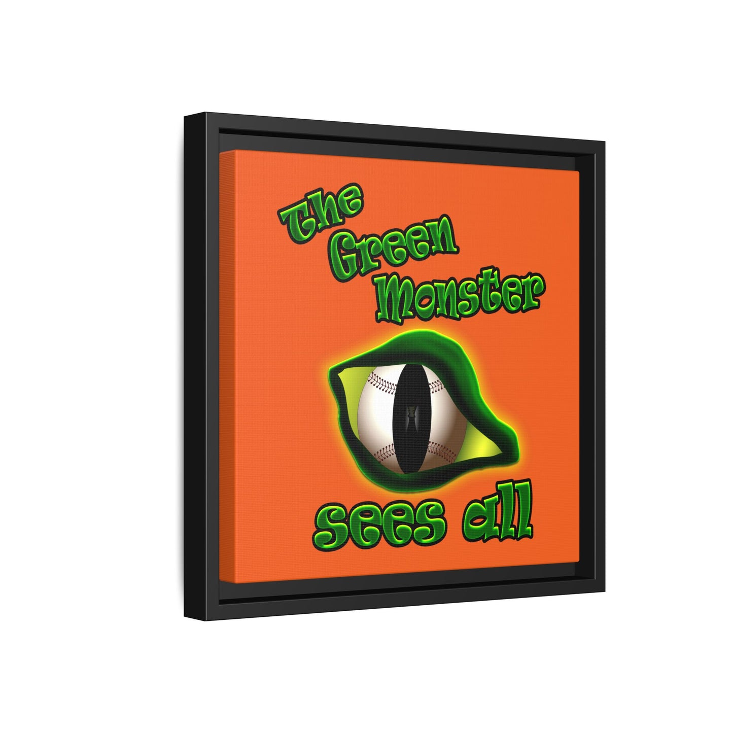 green monster - framed canvas art (orange)