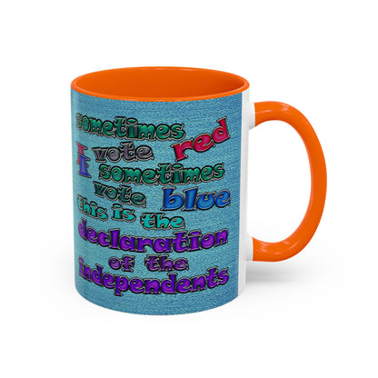 declaration of the independents - Accent Mug (faded blue)