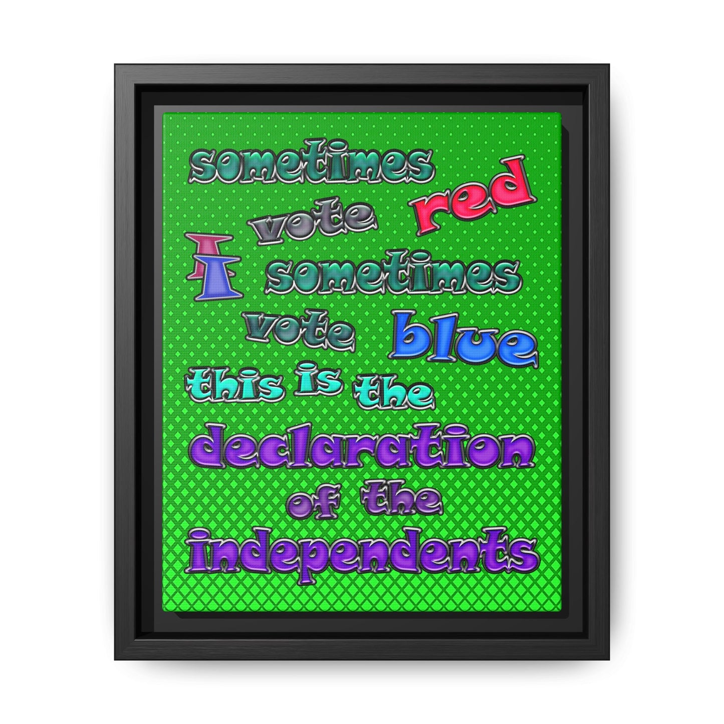 declaration of the independents - framed canvas art (logo green)