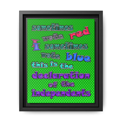 declaration of the independents - framed canvas art (logo green)