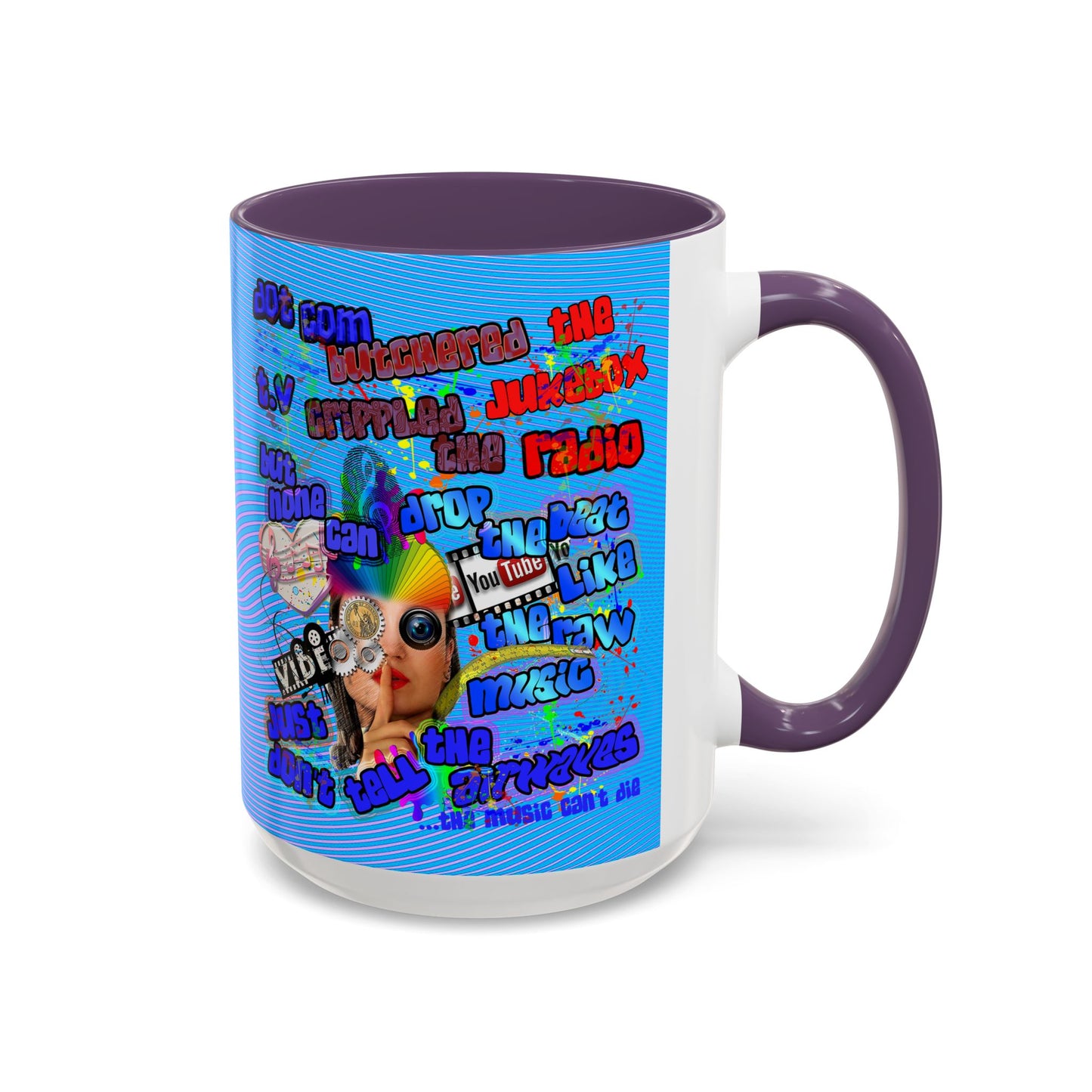 drop the beat - Accent Mug (light blue-purple wave)