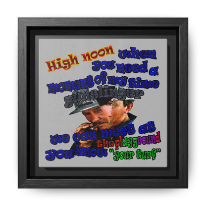 high noon - framed canvas art (light grey)