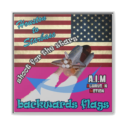 shoot for the stars - framed canvas art (pink)