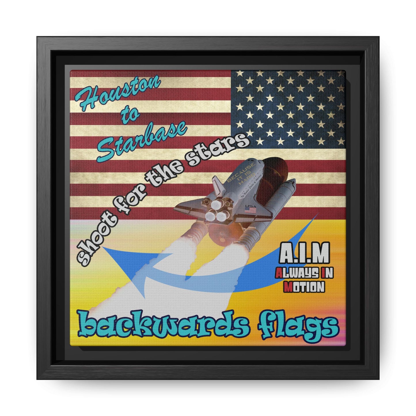 shoot for the stars - framed canvas art (color blur)