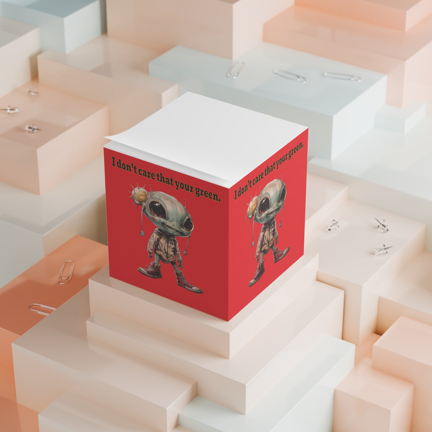 I don't care that your green - note cube (red)