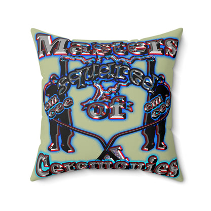em cee squared - Spun Polyester Square Pillow - (moss green)