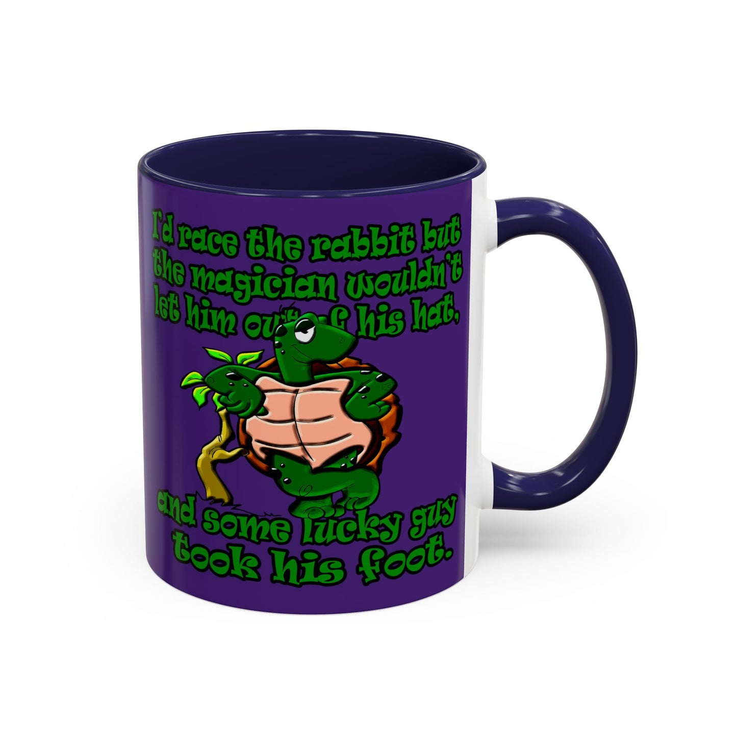 turtle race - Accent Mug (purple)