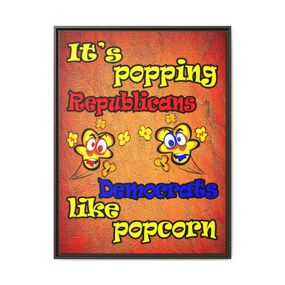 popping like popcorn - framed canvas art (burnt orange)