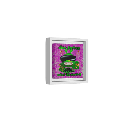 disc jockey - framed canvas art (pink swirl)