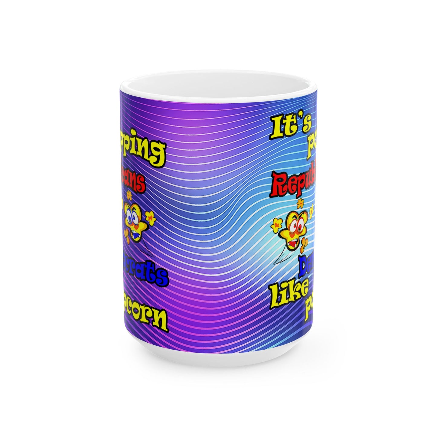 popping like popcorn - White Mug (purple wave)