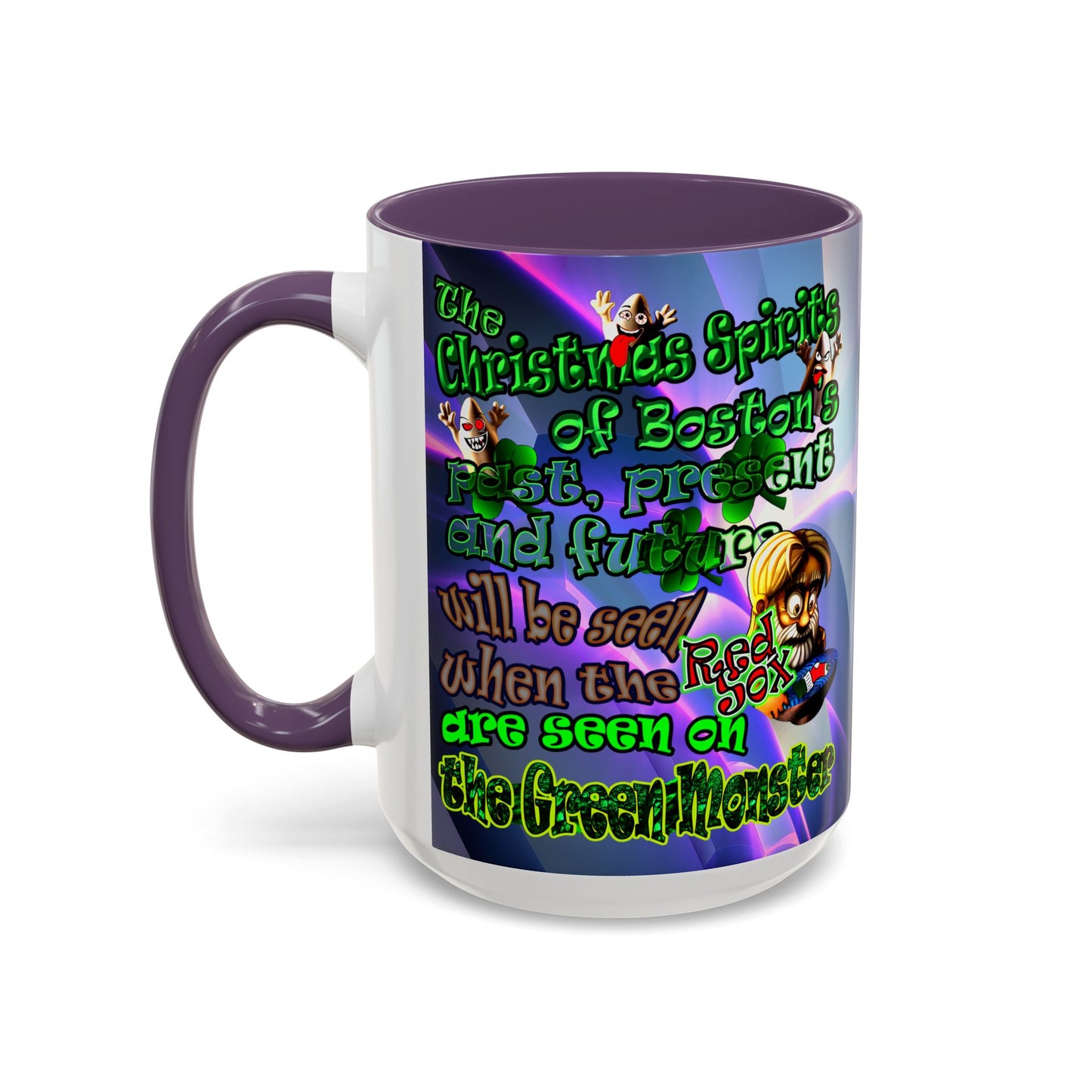 christmas spirits of boston - Accent Mug (grey-pink wave)