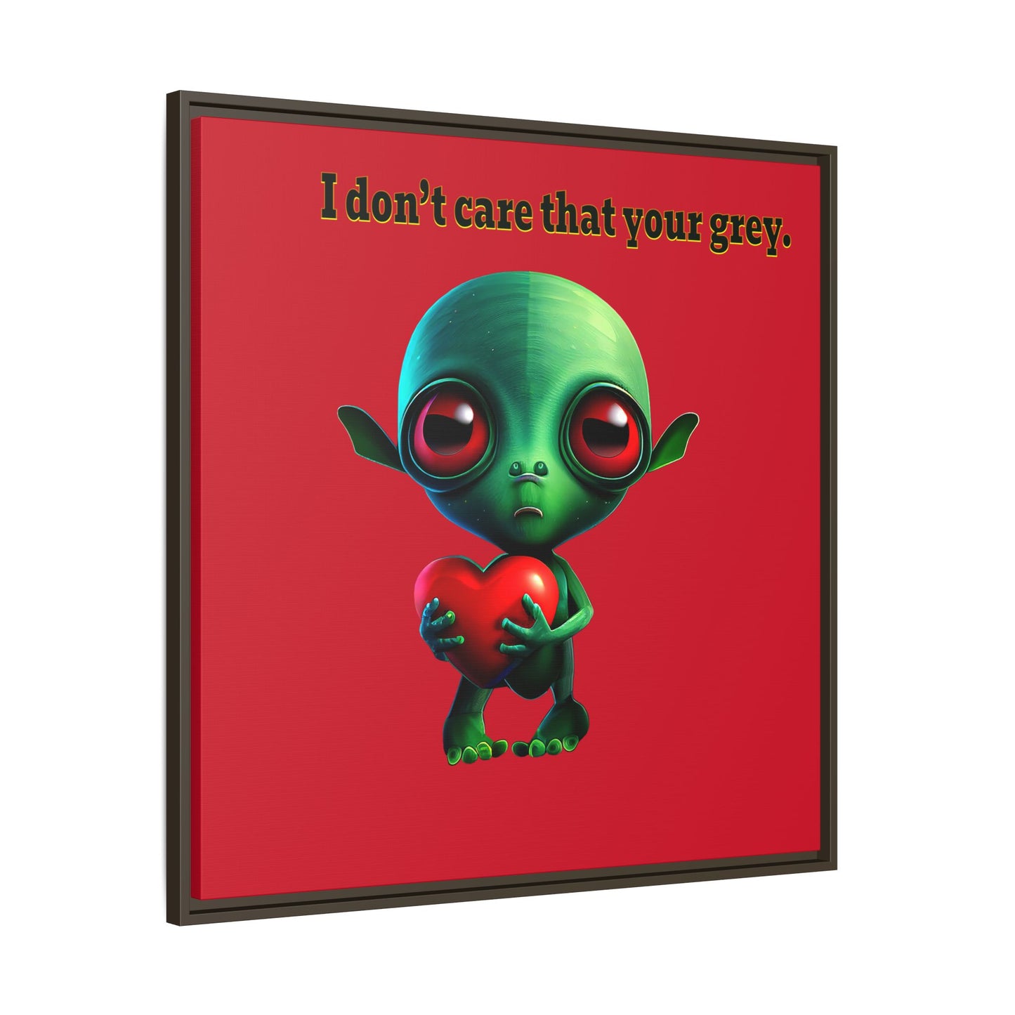 I don't care that your grey - framed canvas art (dark red)