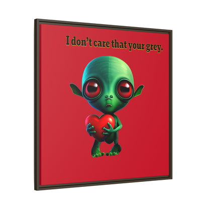 I don't care that your grey - framed canvas art (dark red)