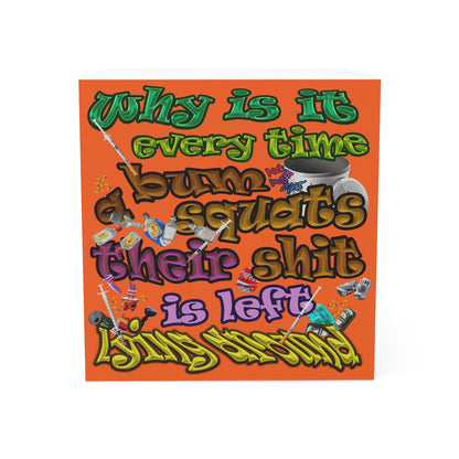 the bum's shit - note cube (orange)