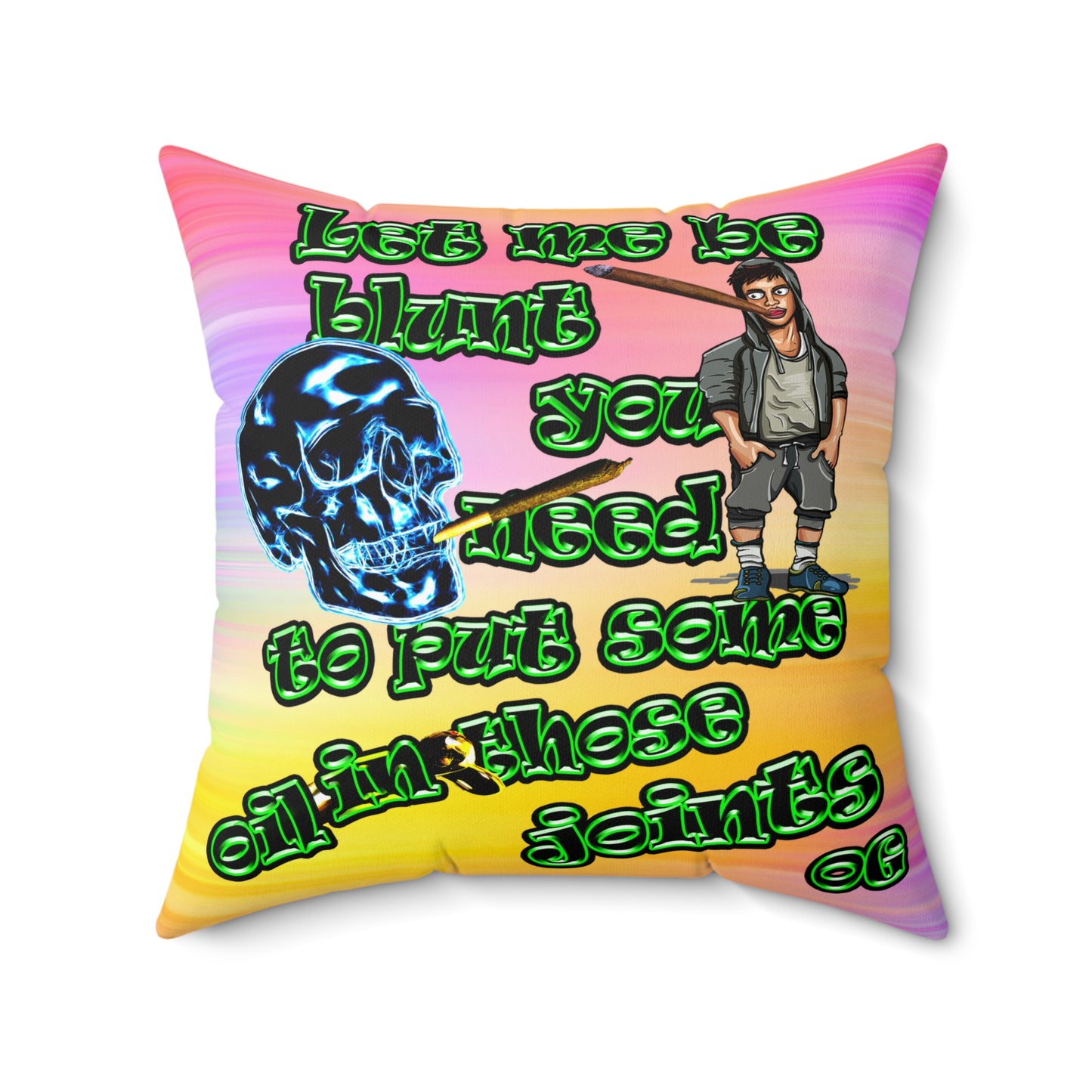 og - Spun Polyester Square Pillow - (color blur)