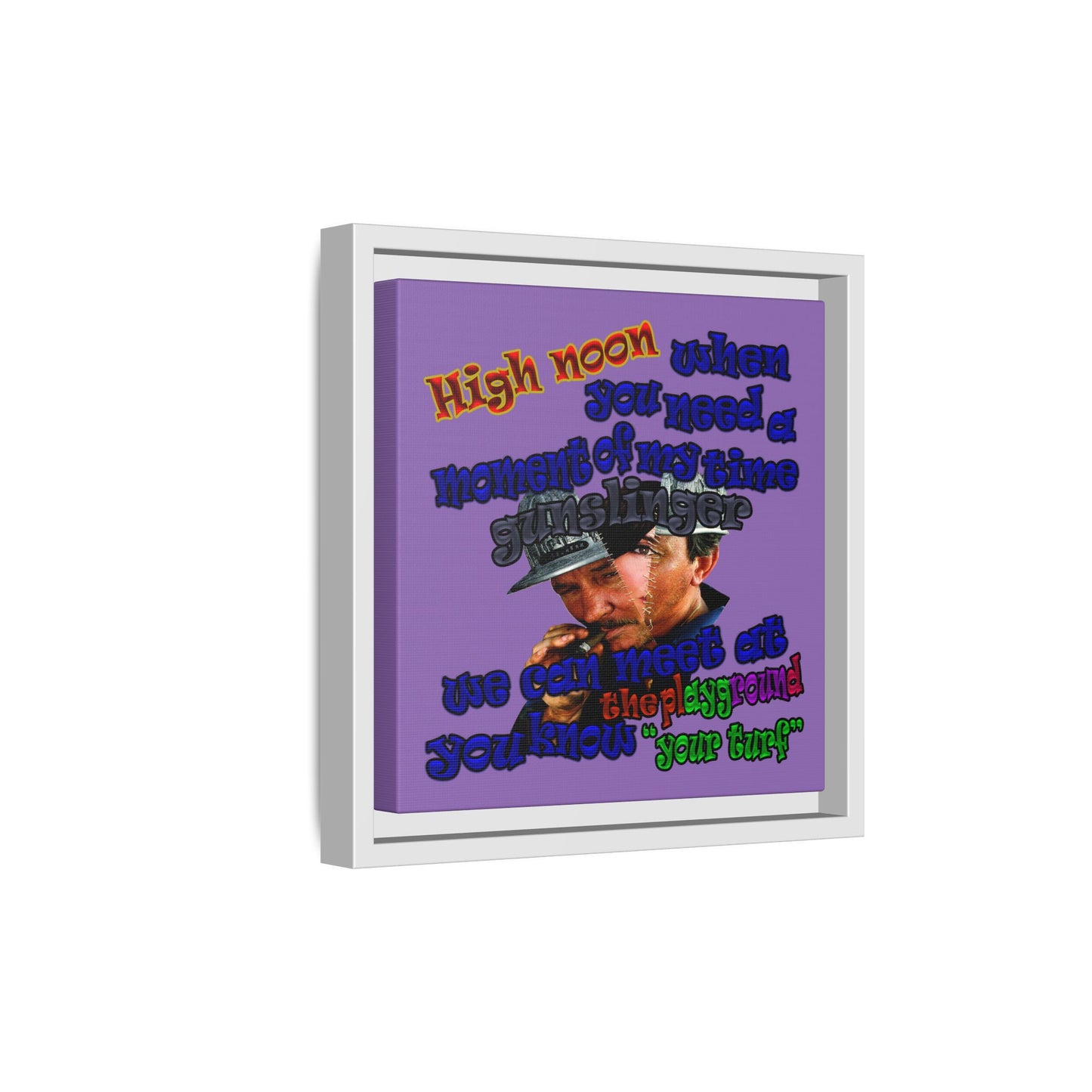 high noon - framed canvas art (light purple)