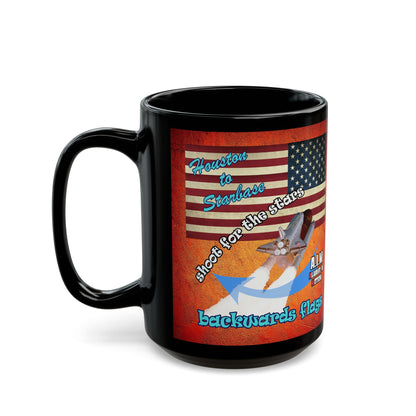 shoot for the stars - Black Mug (burnt orange)