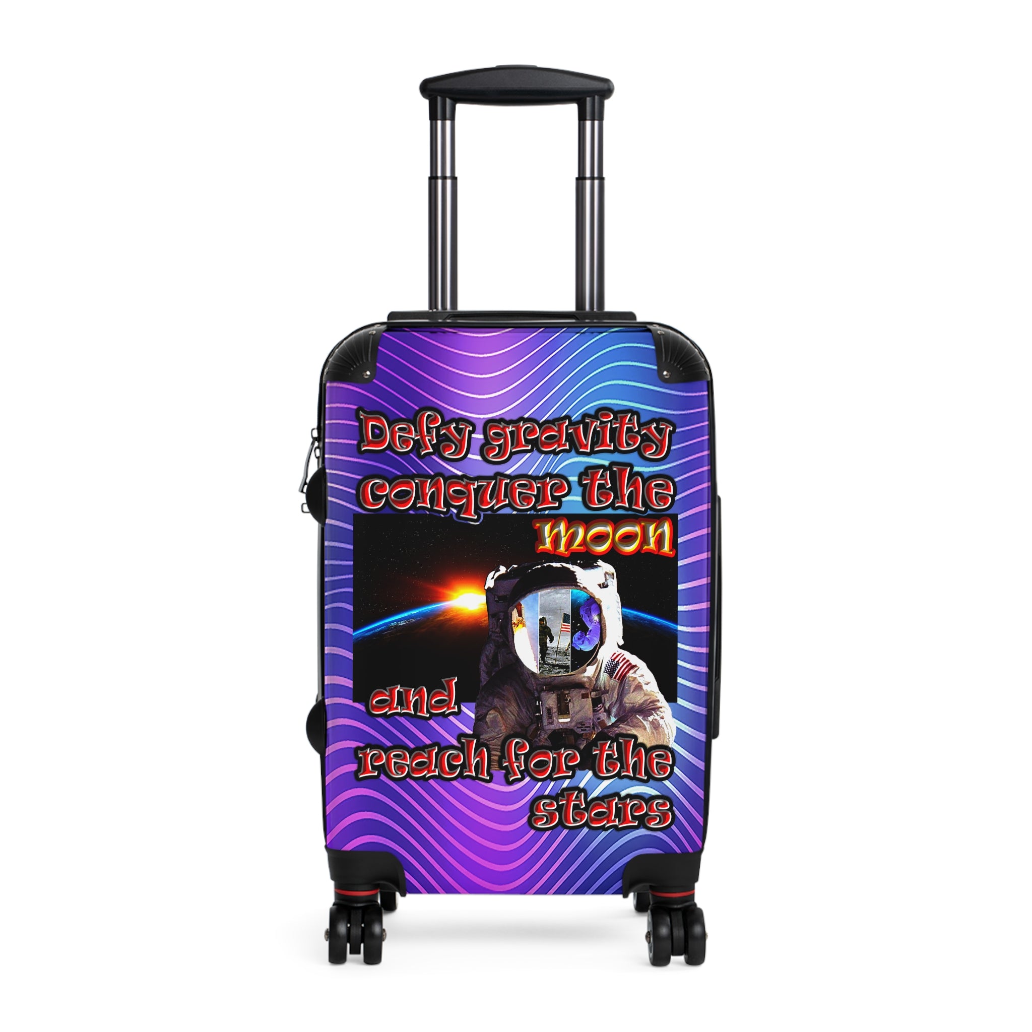 defy conquer reach - suitcase (purple wave)