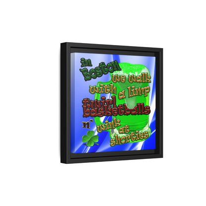 celtics logo - framed canvas art (blue-white wave)