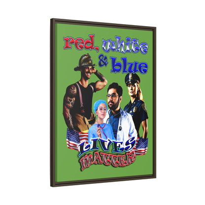 rw&b lives matter - framed canvas art (green)