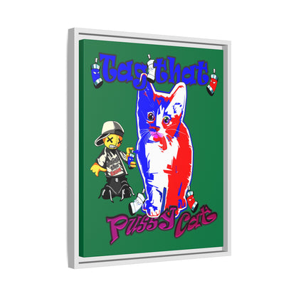 tag that - framed canvas art (dark green)