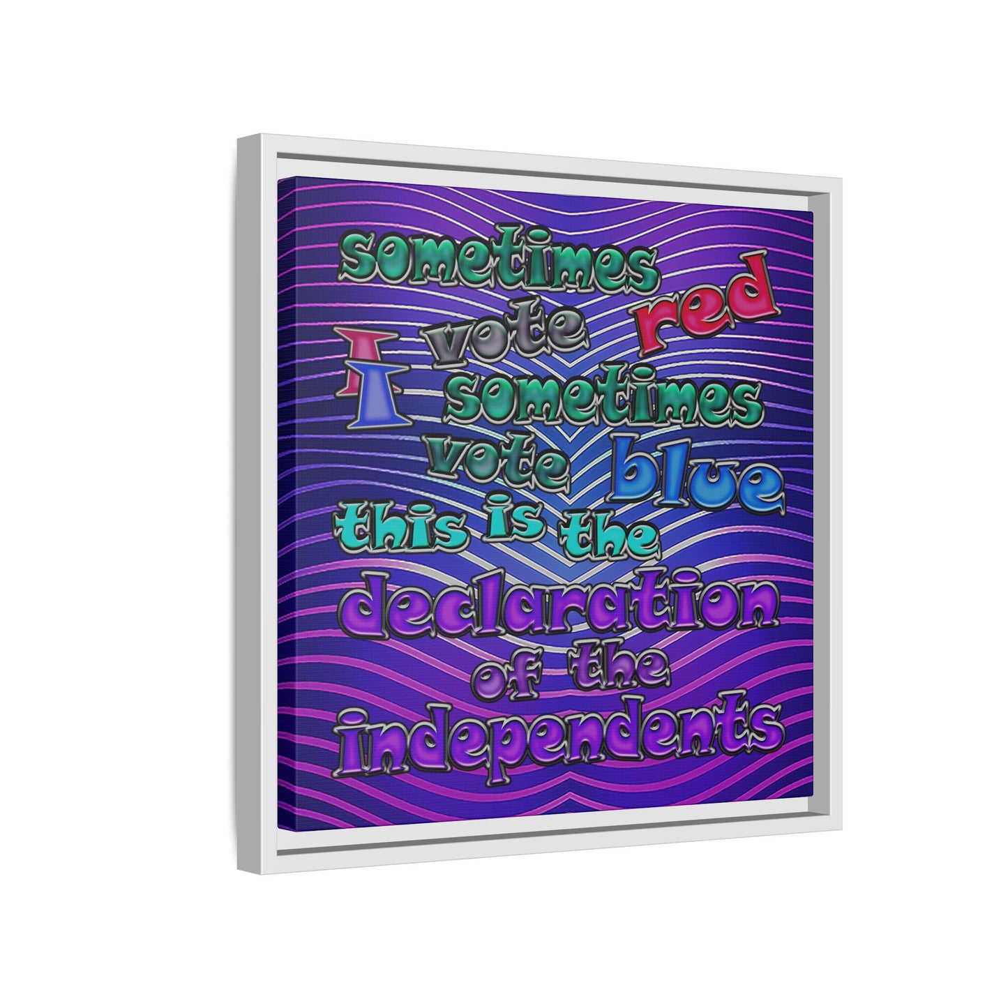 declaration of the independents - framed canvas art (purple wave)