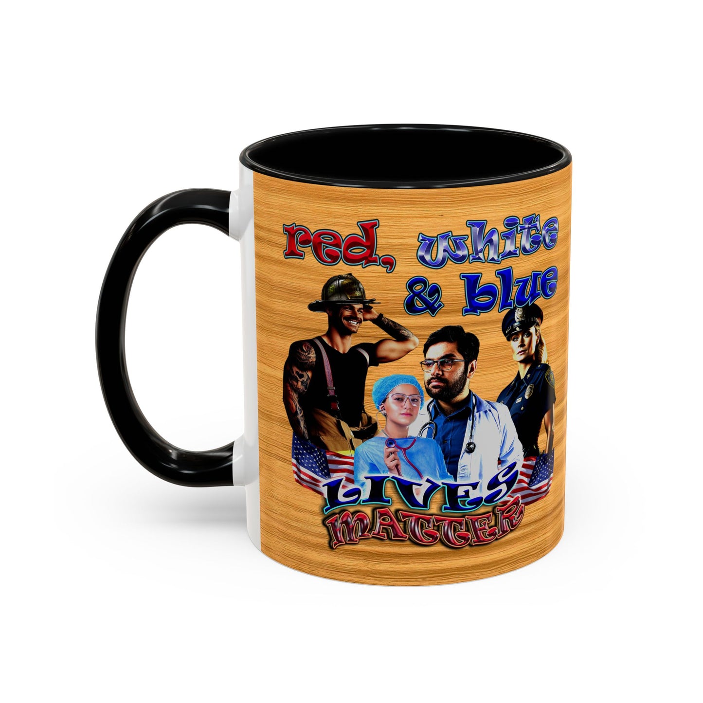rw&b lives matter - Accent Mug (butterscotch wood finish)