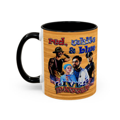 rw&b lives matter - Accent Mug (butterscotch wood finish)