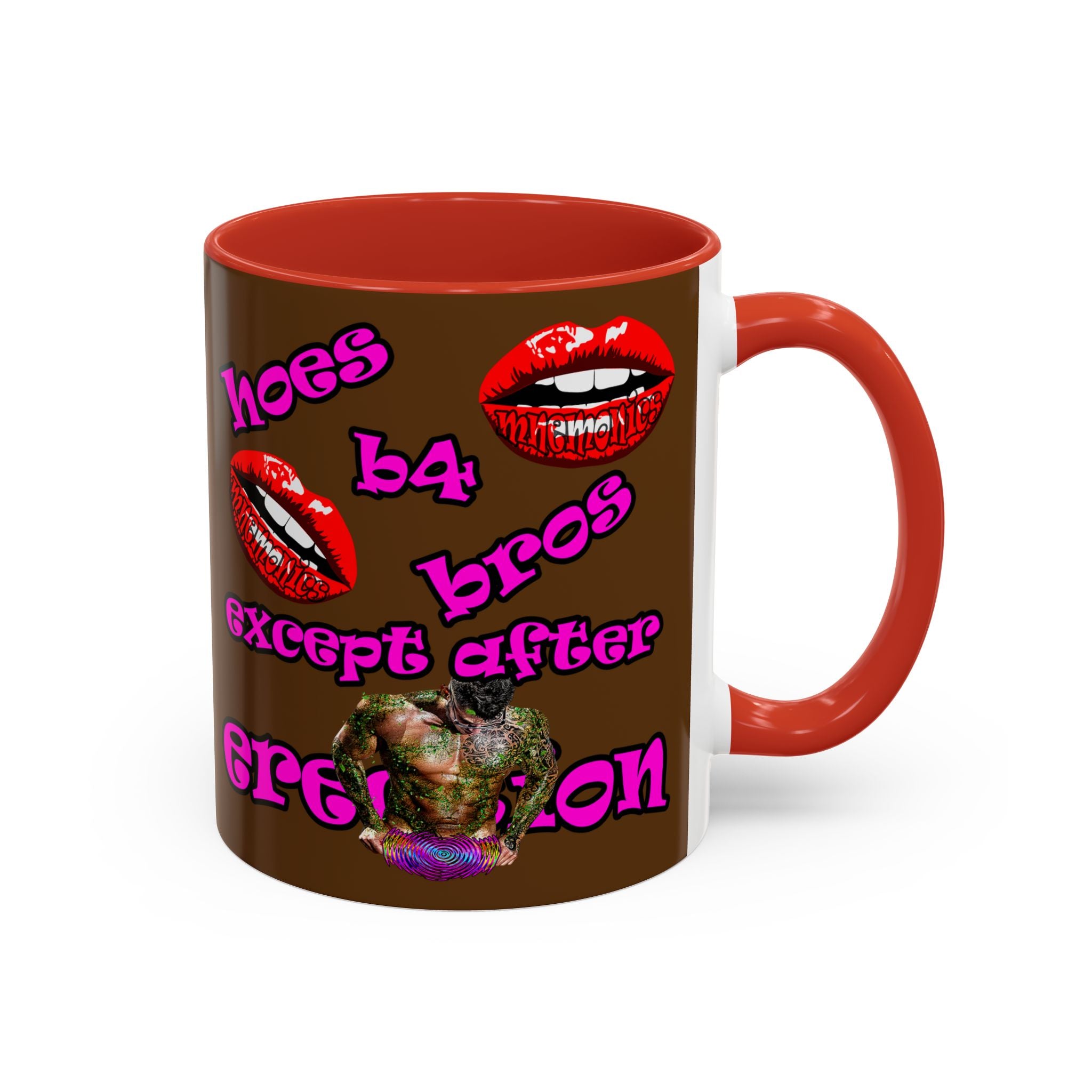 hoes b4 bros - Accent Mug (brown)