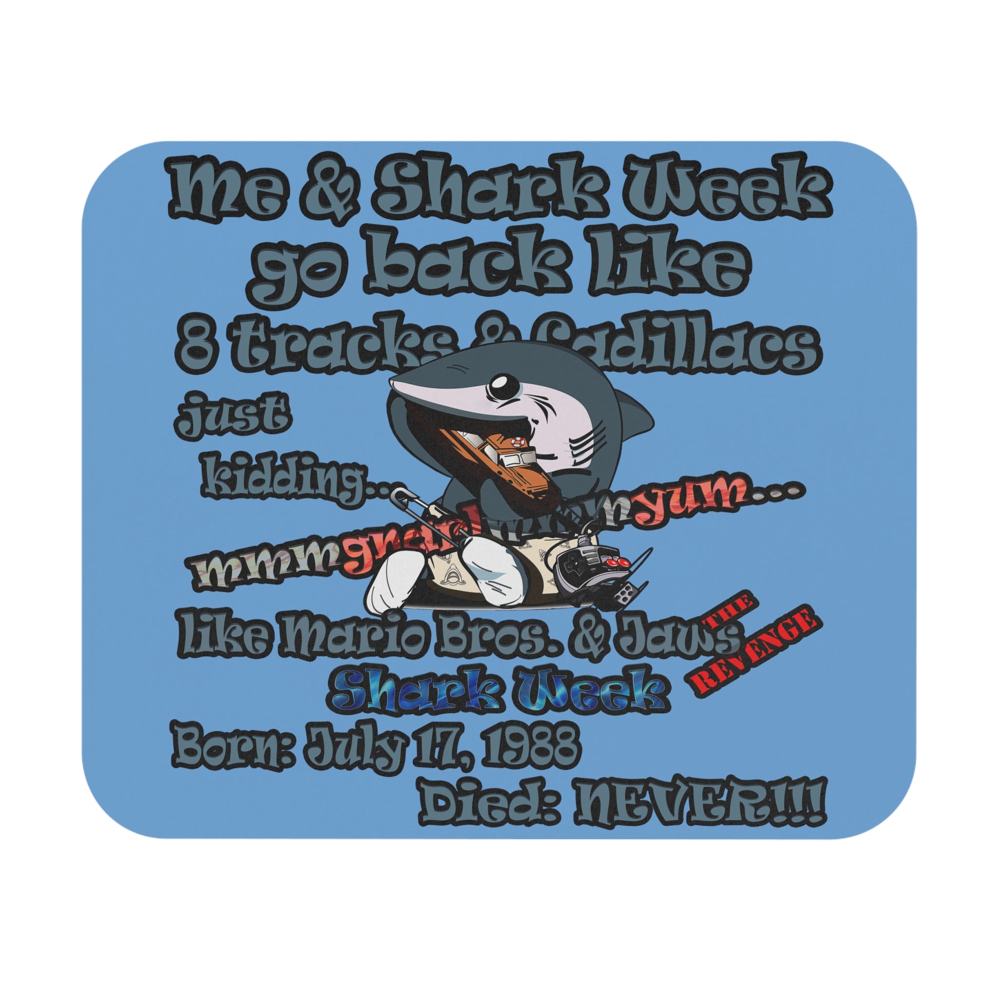 shark week - Mouse Pad (Rectangle) - (light blue)