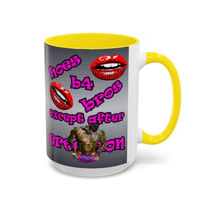 hoes b4 bros - Accent Mug (brushed nickel)