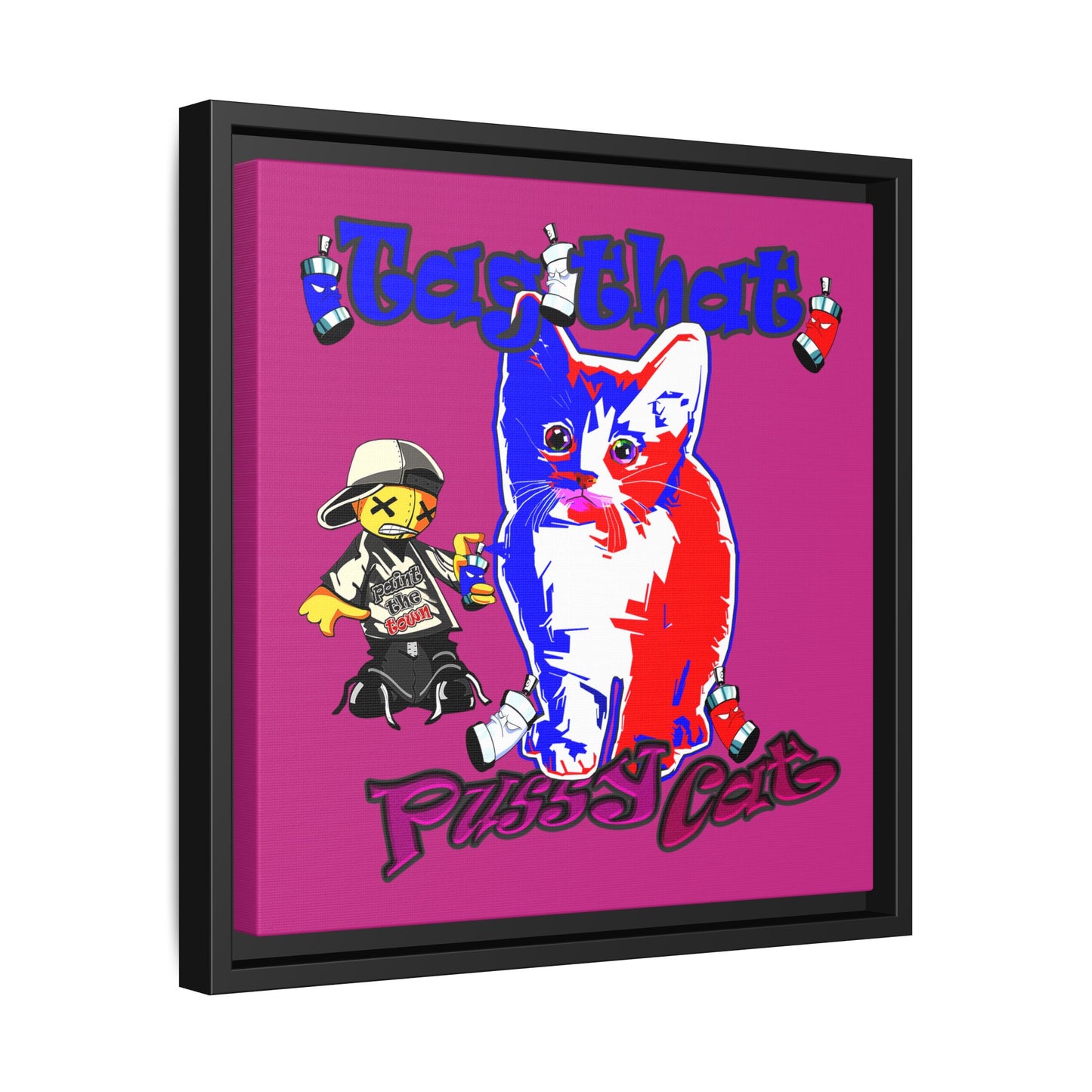 tag that - framed canvas art (pink)