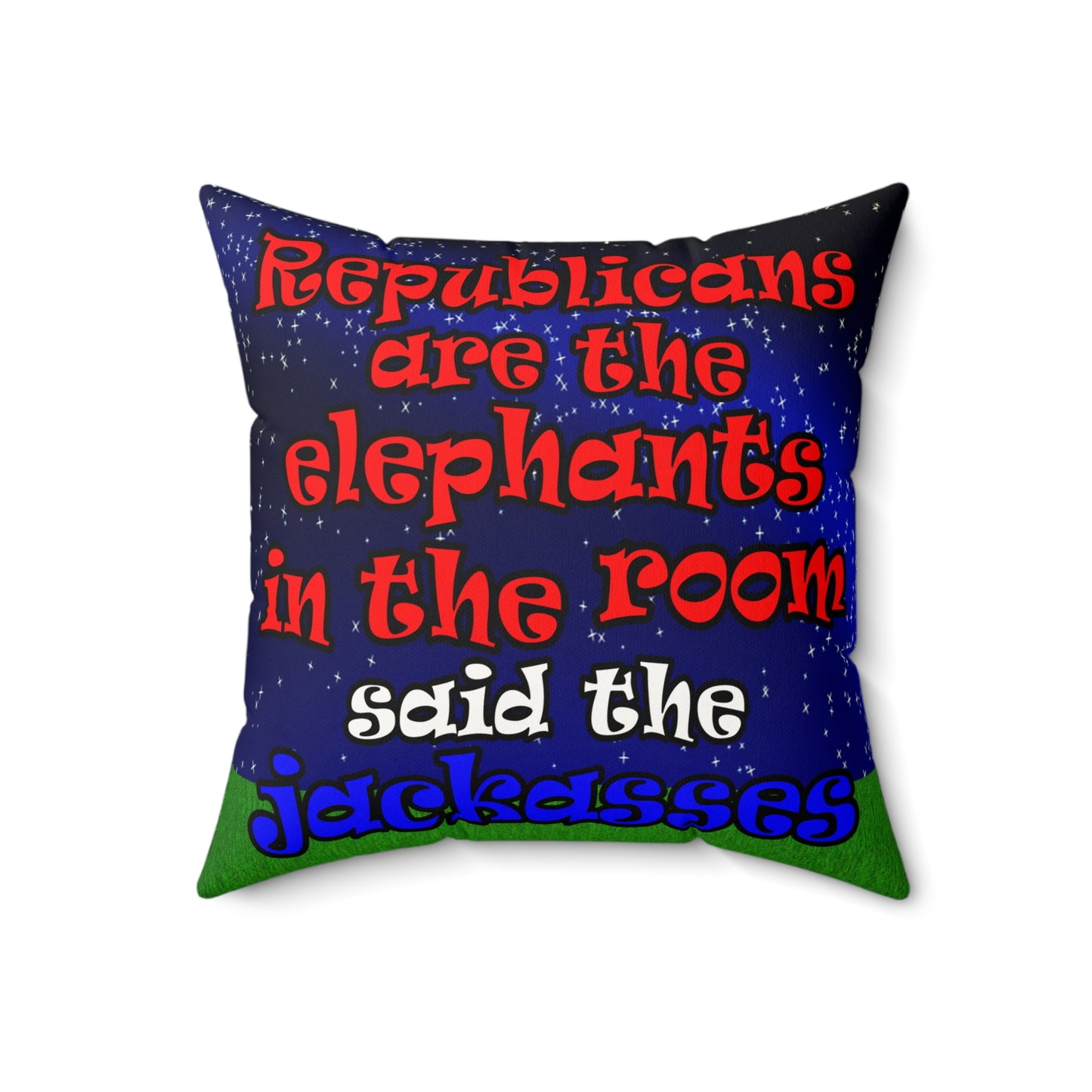 donkeys and elephants - Faux Suede Square Pillow - ('snoops' background)
