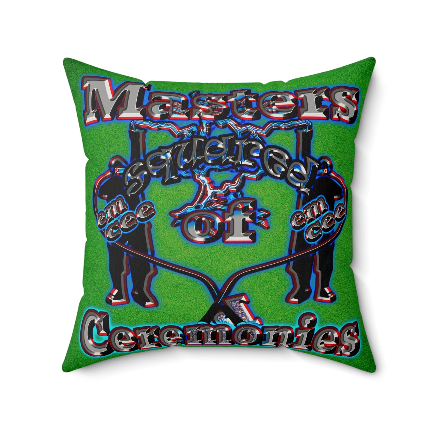 em cee squared - Faux Suede Square Pillow - (green turf)