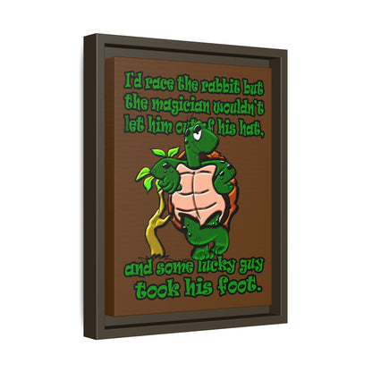 turtle race - framed canvas art (brown)