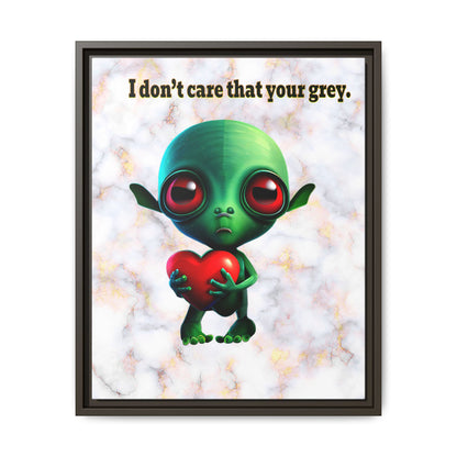 I don't care that your grey - framed canvas art (white marble)