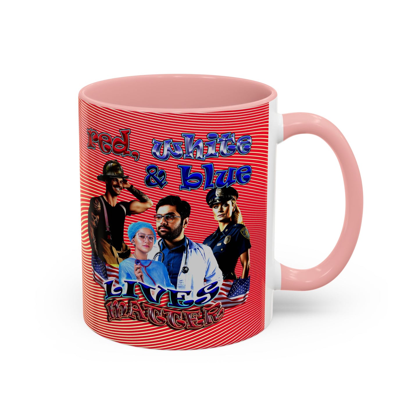 rw&b lives matter - Accent Mug (yellow-orange wave)