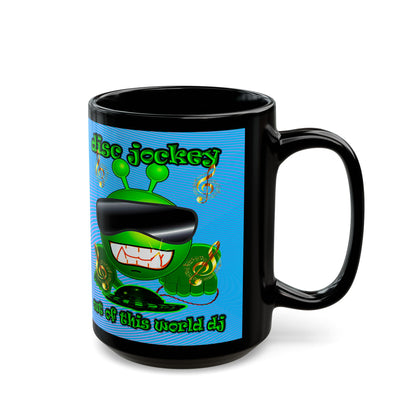 disc jockey - Black Mug (light blue-purple wave)