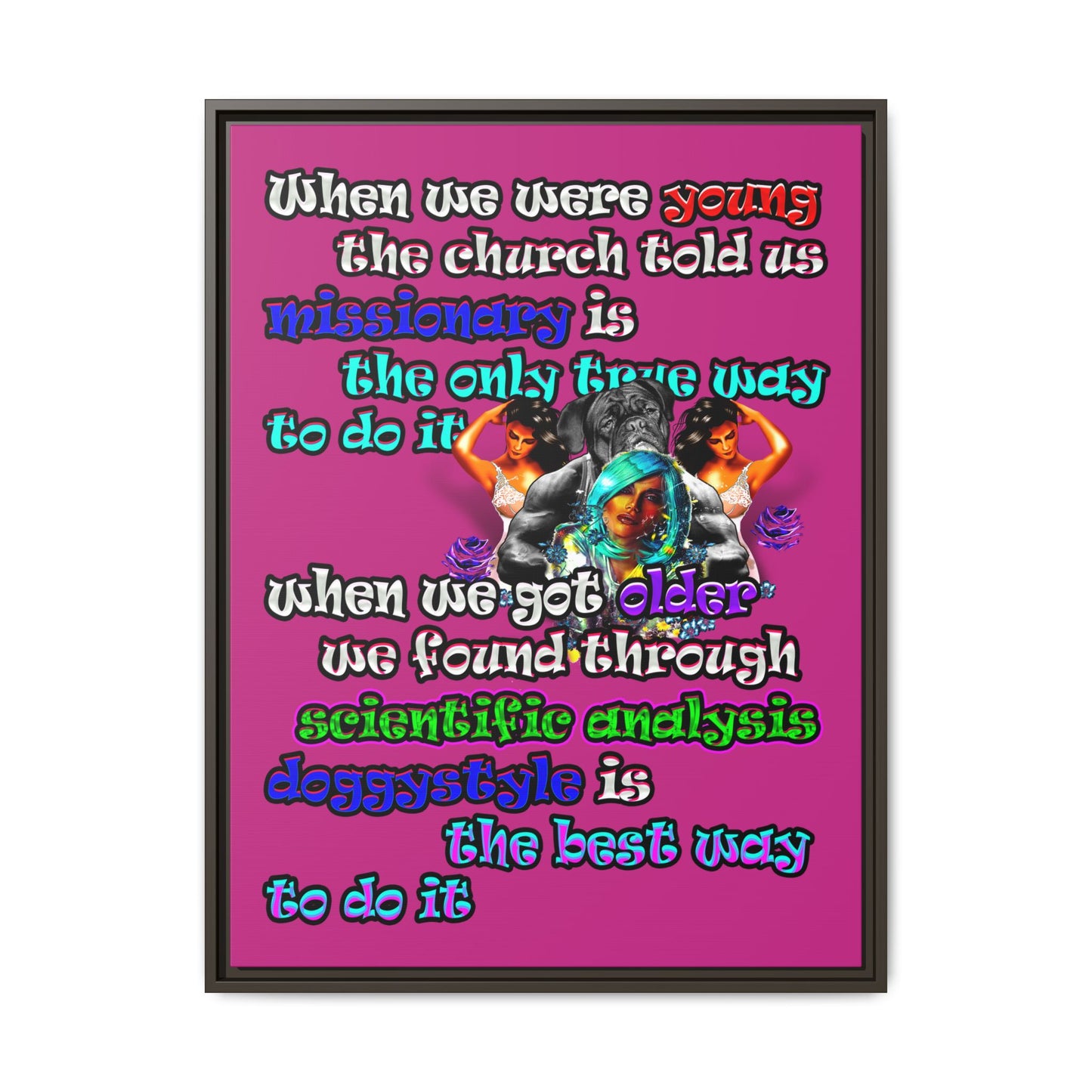doggystyle - framed canvas art (pink)