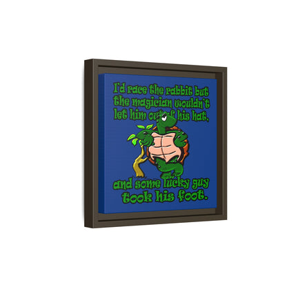 turtle race - framed canvas art (dark blue)