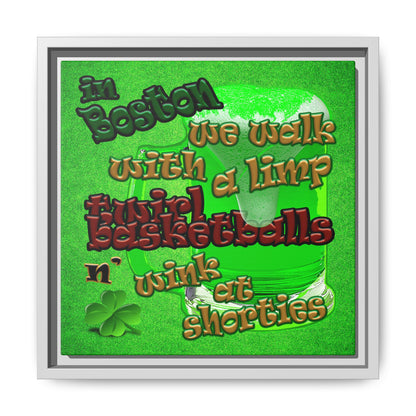 celtics logo - framed canvas art (green turf)