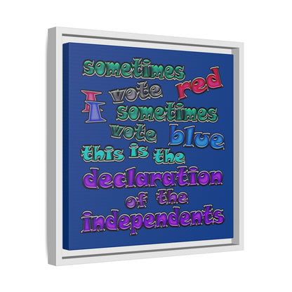 declaration of the independents - framed canvas art (dark blue)